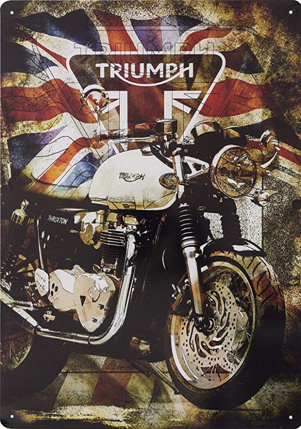 Triumph Union Jack metal sign